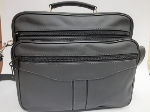 Torba męska MONA W312 z matowej skóry naturalnej – widok z przodu, elegancka i funkcjonalna.