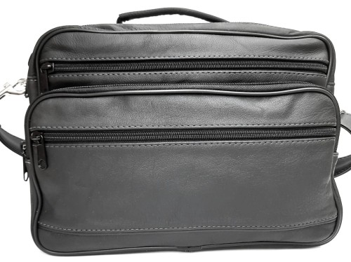 Torba męska MONA W308 z matowej skóry naturalnej – widok z przodu, elegancki i funkcjonalny model do pracy.
