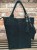 torebka zamszowa czarna przód elegancka shopper do pracy