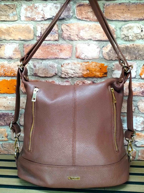 torebko plecak bordowy średni brąz elegancki model damski