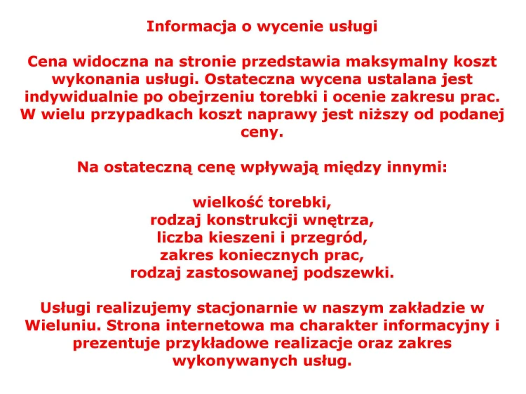 Torebka damska przed i po wymianie podszewki wykonanej w Wieluniu