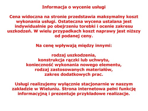 Torebka damska przed i po naprawie rączek oraz uchwytów wykonanej w Wieluniu