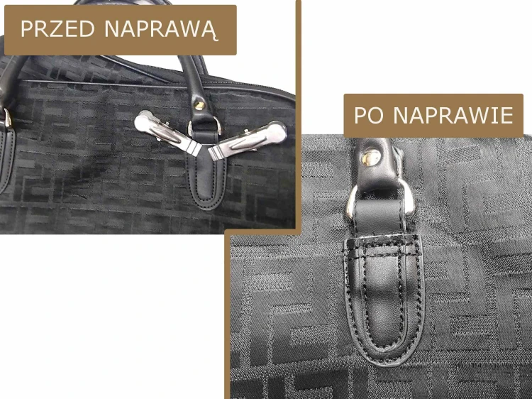 Naprawa skórzanej rączki torby podróżnej wykonana w Wieluniu