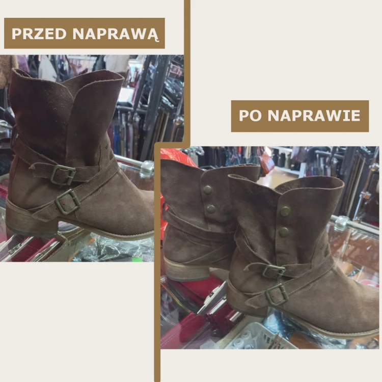 Botek po montażu nap w cholewce poprawiających dopasowanie obuwia – Centrum Kaletnicze Wieluń